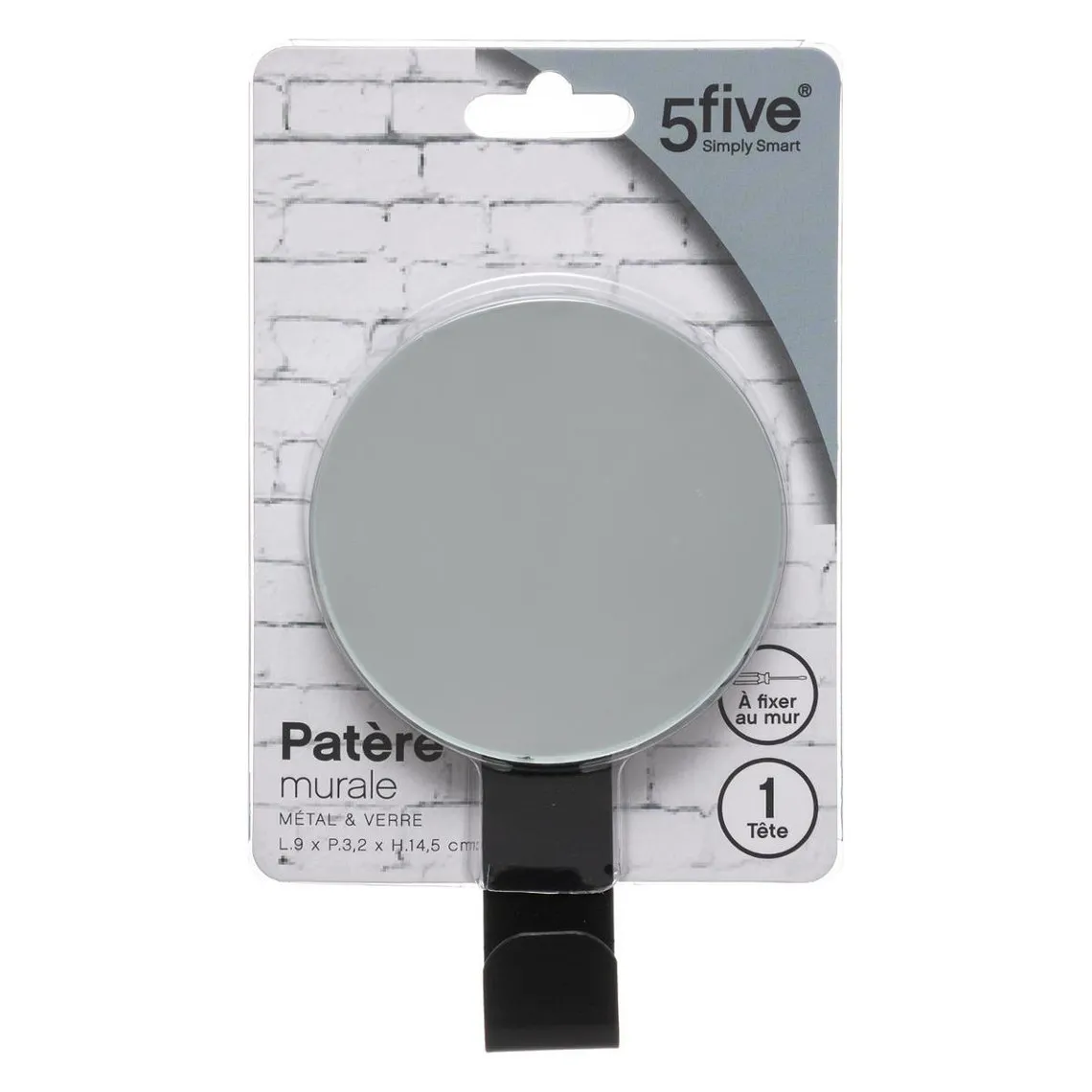 Patère Métal 1 Tête Miroir Rectangle Blanc | 3 Suisses